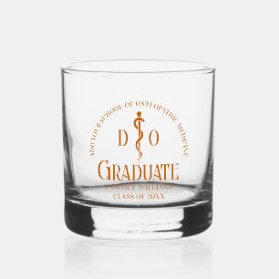 Orange Osteopathic Medical School Graduation Whiskey Glass