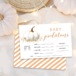 Orange our little pumpkin baby shower predictions stationery
