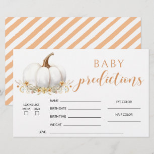 Orange our little pumpkin baby shower predictions stationery