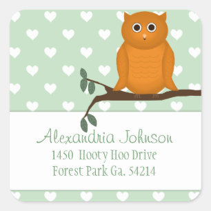 Orange Owl: Address Stickers
