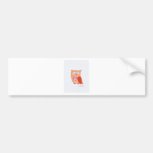Orange owl bumper sticker