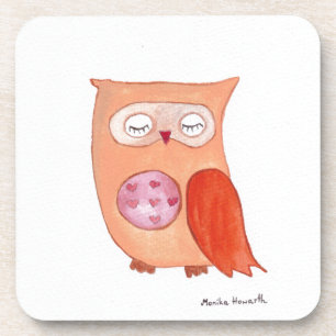 Orange owl coaster