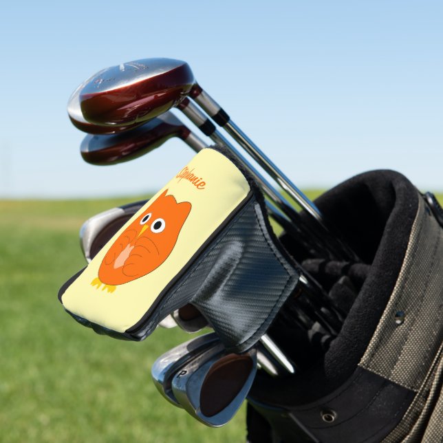 Orange Owl Design Golf Head Cover (In Situ)