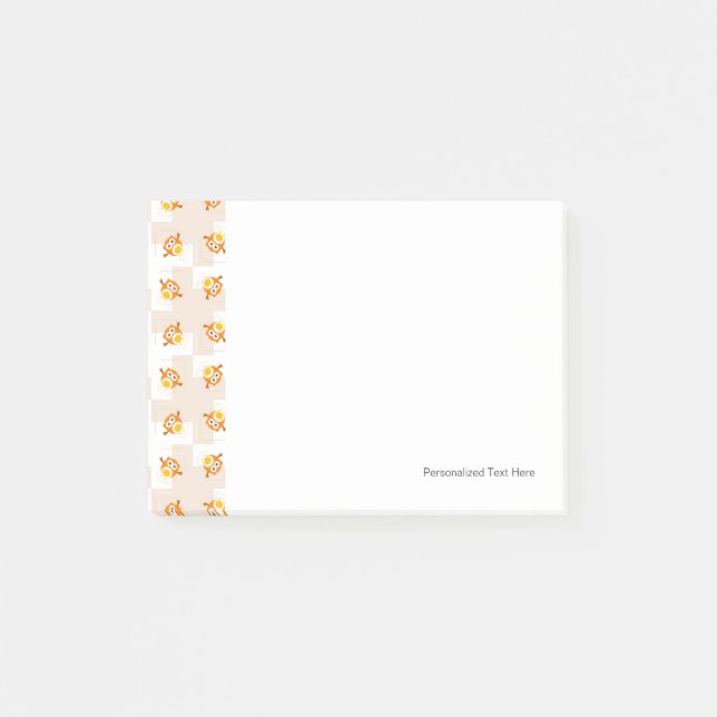 Orange Owl Illustration Pattern Post-it Notes (Front)