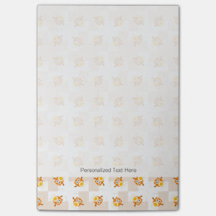 Orange Owl Illustration Pattern Post-it Notes
