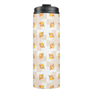 Orange Owl Illustration Pattern Thermal Tumbler