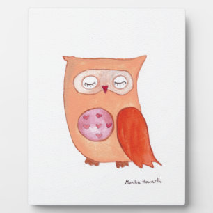 Orange owl plaque