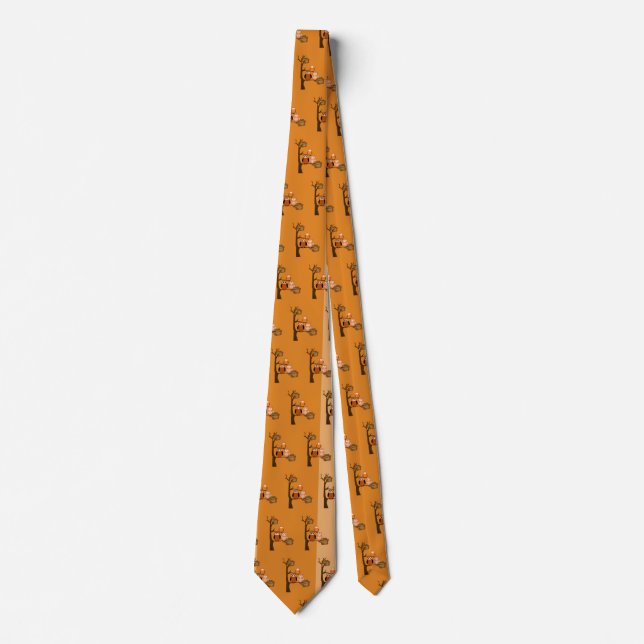 Orange Owls Tie (Front)