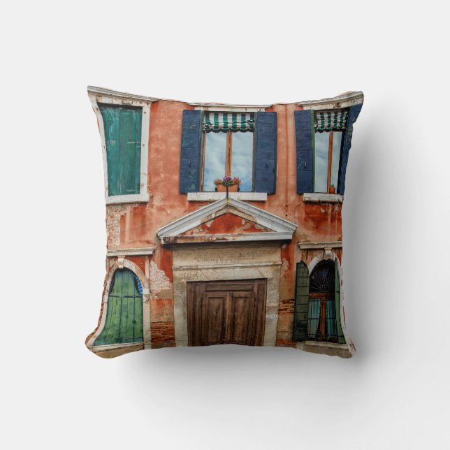 ORANGE PAINTED BUILDING FACADE CUSHION (Front)