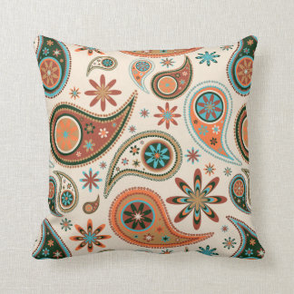 Orange Paisley Cushion