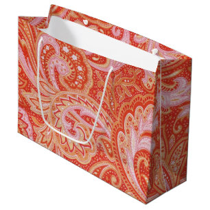 Orange Paisley Large Gift Bag