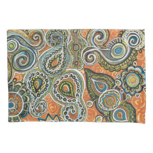 orange paisley pillowcase