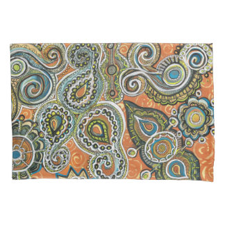 orange paisley pillowcase