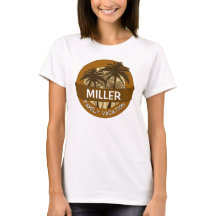 Orange palm tree customisable family vacation tee