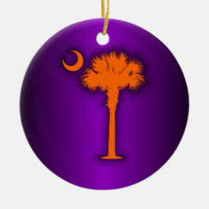 Orange Palmetto Ceramic Tree Decoration