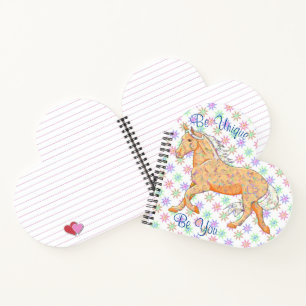 Orange Palomino Horse (pink/green) Notebook