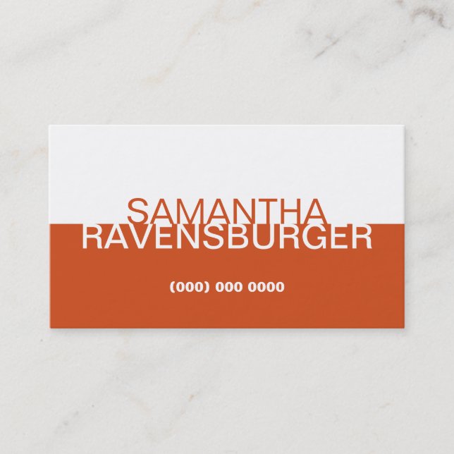 Orange Panel Business Card (Front)