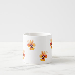 orange pansies espresso cup