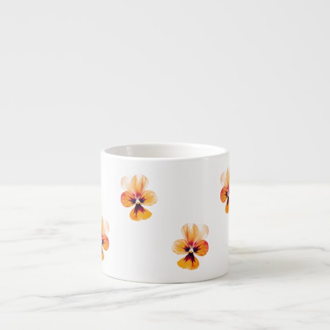 orange pansies espresso cup (Front)