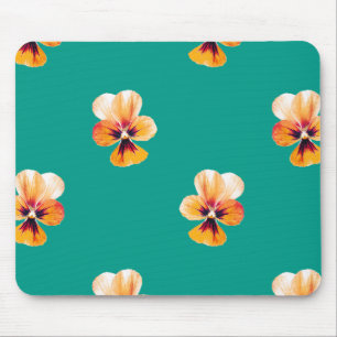orange pansies mouse mat