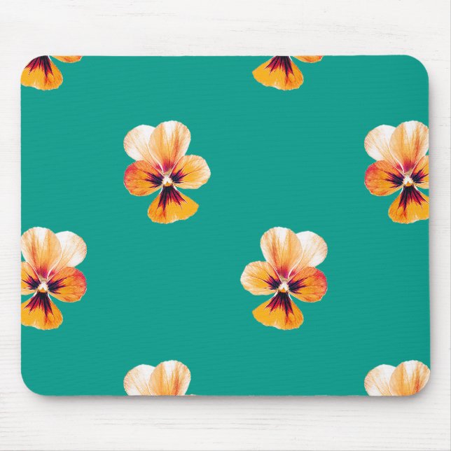 orange pansies mouse mat (Front)