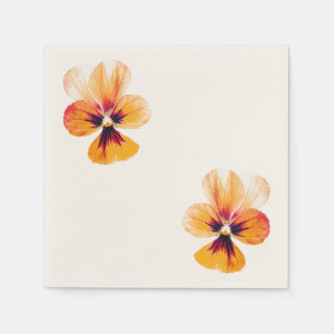 orange pansies napkin