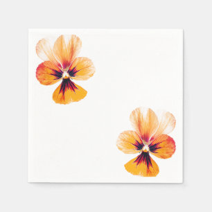 orange pansies napkin