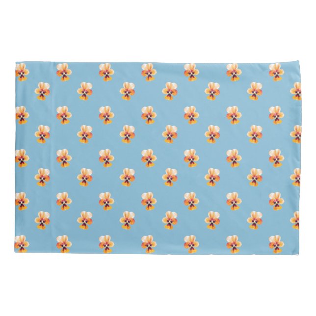 Orange Pansies Pillowcase (Back)