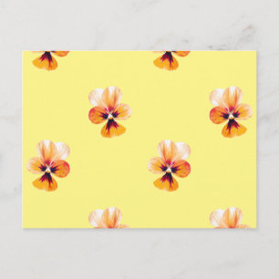 orange pansies postcard