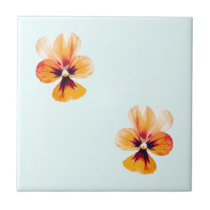 orange pansies tile
