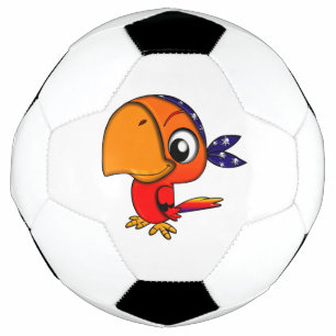 Orange parrot cartoon football