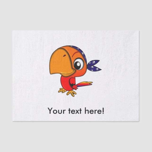 Orange parrot cartoon tissue paper (Front)