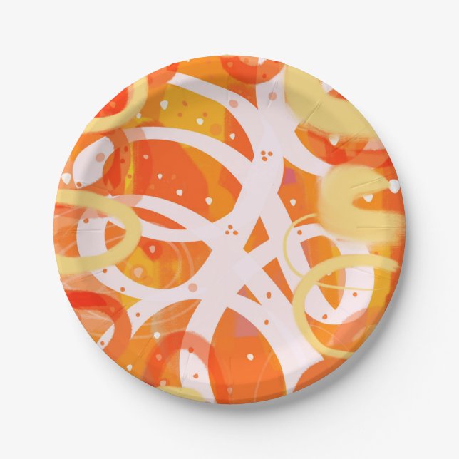 Orange Party Paper Plates (Front)