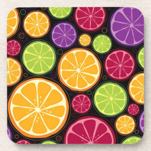 Orange pattern and background coaster