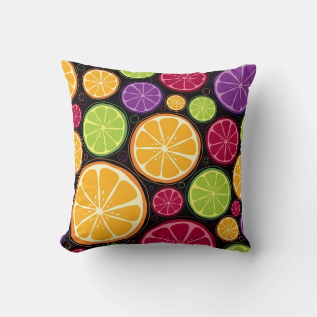 Orange pattern and background cushion (Front)