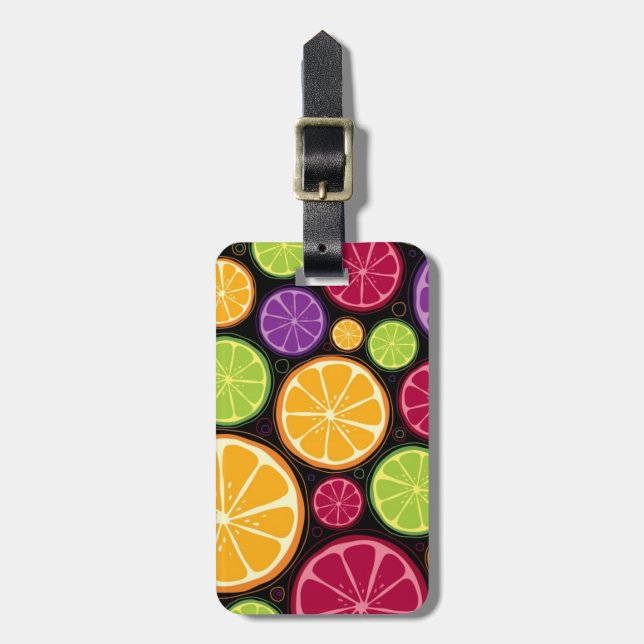 Orange pattern and background luggage tag (Front Vertical)