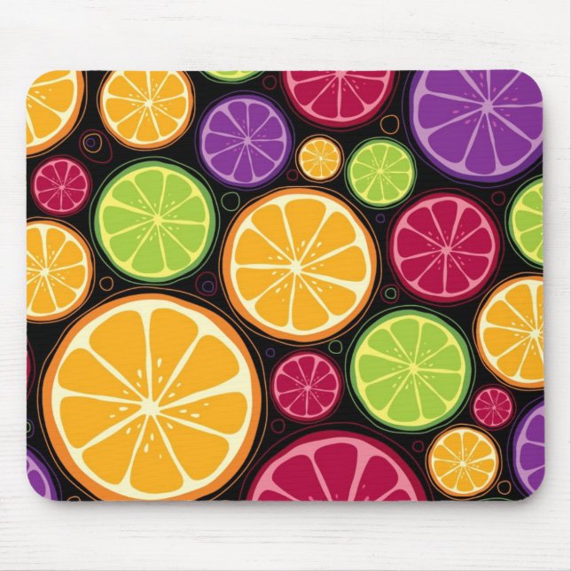 Orange pattern and background mouse mat (Front)