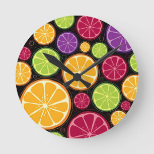 Orange pattern and background round clock