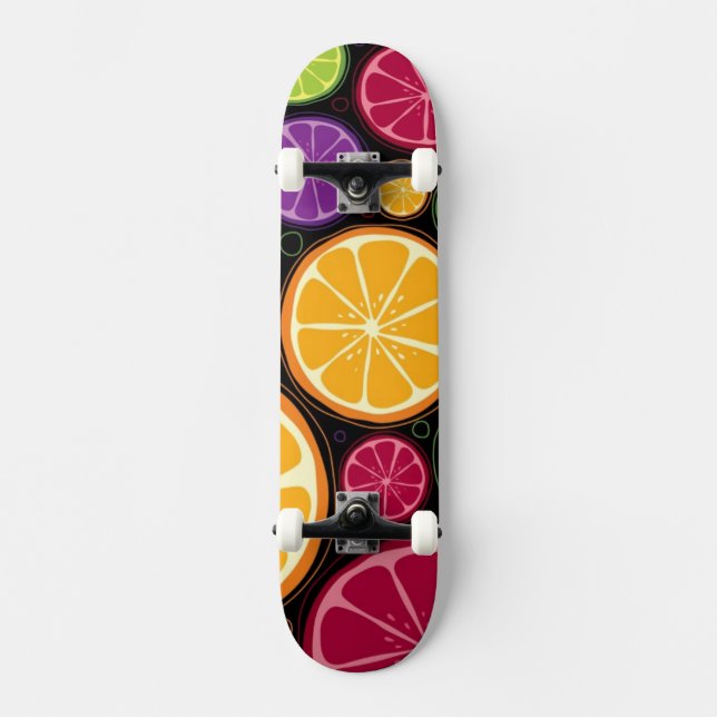 Orange pattern and background skateboard (Front)