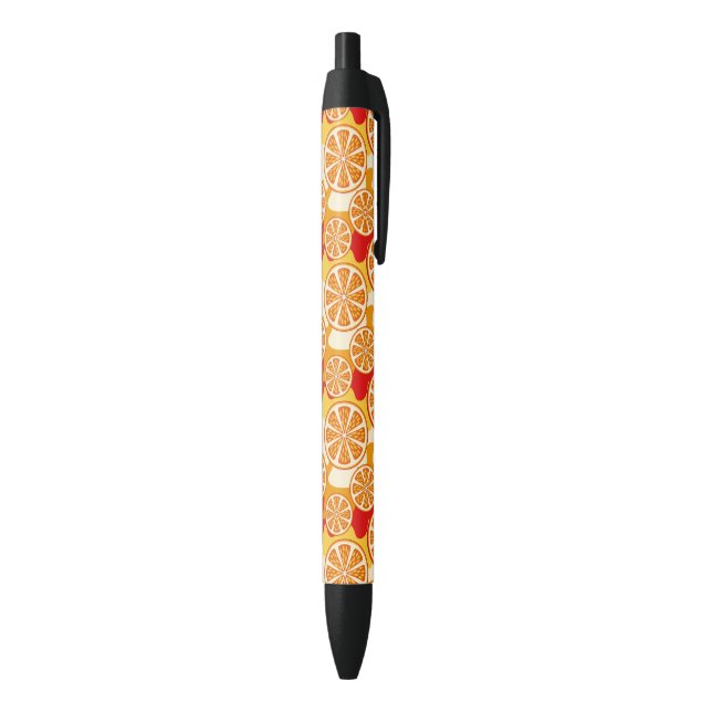 Orange pattern black ink pen (Bottom (Vertical))