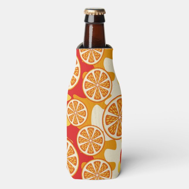 Orange pattern bottle cooler (Bottle Front)