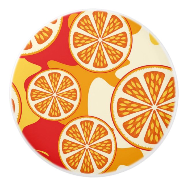 Orange pattern ceramic knob (Front)