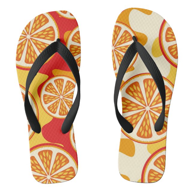 Orange pattern flip flops (Footbed)