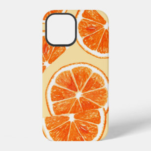 orange pattern fruit, diet food watercolor illustr iPhone 12 case