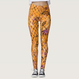 Orange Pattern Halloween Leggings