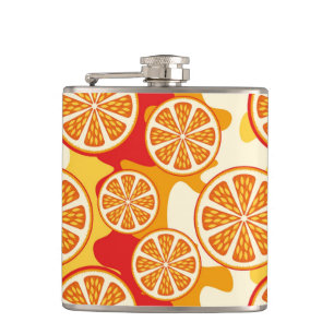 Orange pattern hip flask