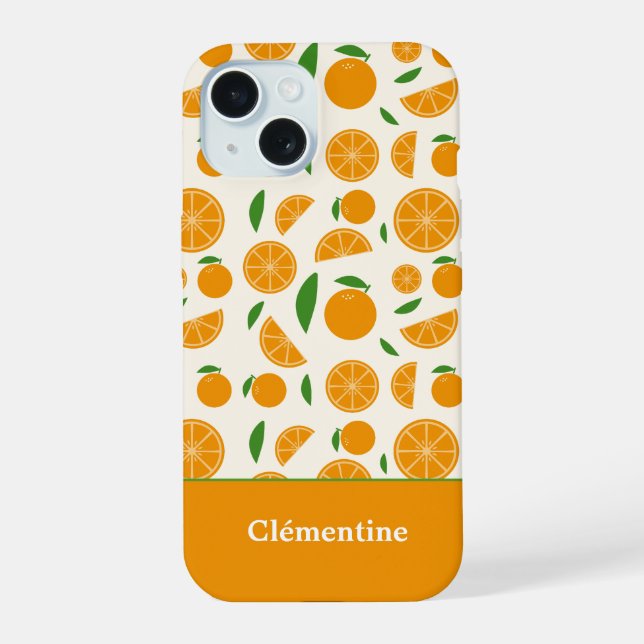 Orange Pattern  iPhone 15 Case (Back)
