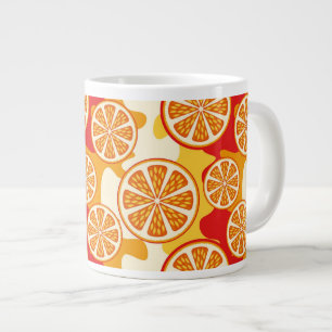 Orange pattern large coffee mug