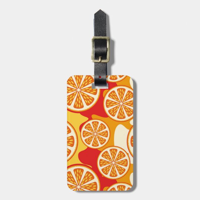 Orange pattern luggage tag (Front Vertical)