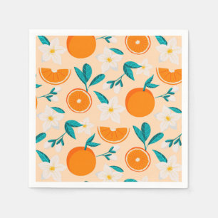 Orange Pattern napkin Fresh Citrus Design